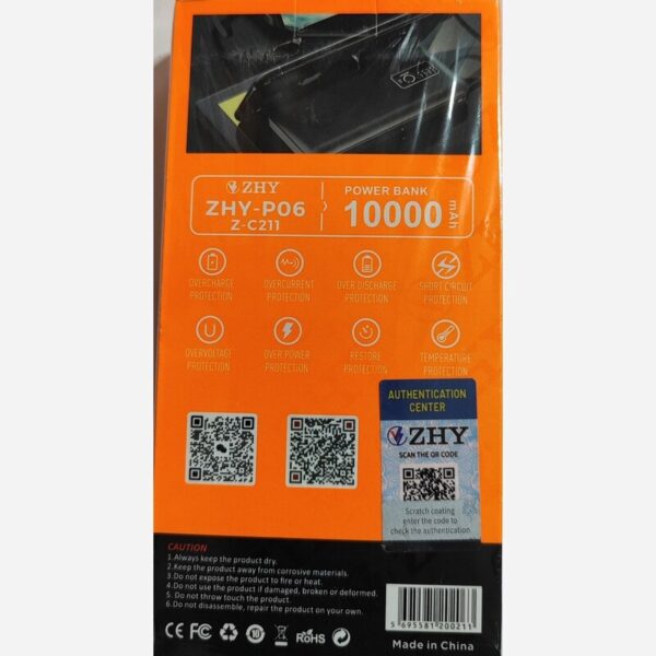 پاور بانک 10000 mAh مدل ZHY-P06